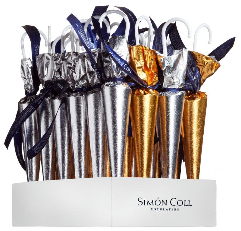 Umbrellas gold and silver, Milk, display, Sombrilla Oro-Plata, display, Simón Coll - 24 x 35 g - display