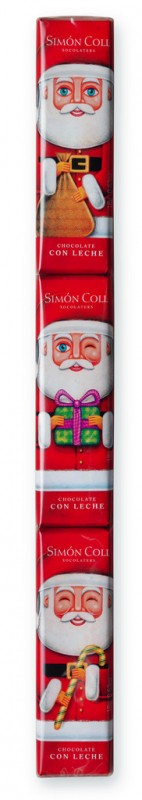 Chocolatira Papa Noel, display, chocoladerepen met kerstmotief, display, Simon Coll - 24 x 3 x 18 g - tonen