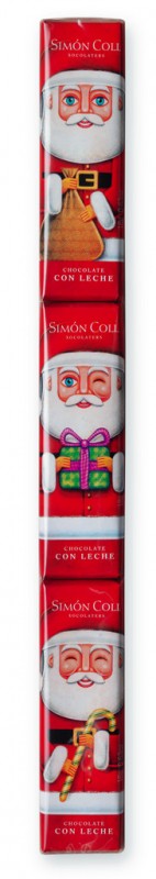 Chocolatira Papa Noel, présentoir, tablettes de chocolat avec motif Père Noël, présentoir, Simon Coll - 24 x 3 x 18 g - afficher