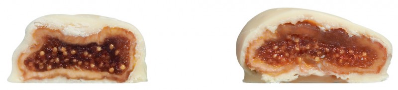 Figner med mandler og hvid chokolade belægning, Bocconcini bianchi di fichi con mandorle, Dolci Pensieri - 250 g - pakke