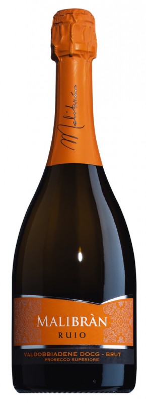 Valdobbiadene DOCG Prosecco Superiore Brut Ruio, Schaumwein, Malibran - 0,75 l - Flasche Valdobbiadene DOCG Prosecco Superiore Brut Ruio, Schaumwein, Malibran - 0,75 l - Flasche