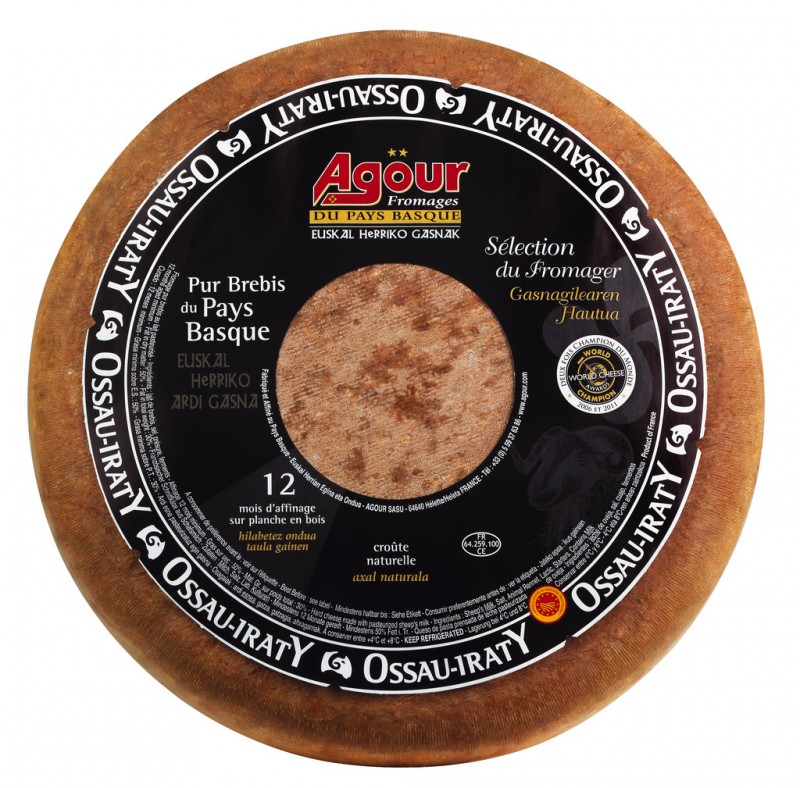 Schnittkäse aus pasteurisierter Schafsmilch, Ossau Iraty Brebis AOC, Alain Michel - ca. 4,4 kg - kg Schnittkäse aus pasteurisierter Schafsmilch, Ossau Iraty Brebis AOC, Alain Michel - ca. 4,4 kg - kg