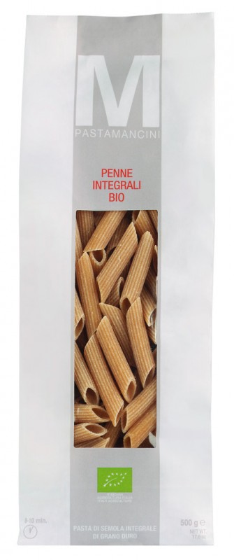 Nudeln aus Vollkorn-Hartweizengrieß, Penne Integrali, Bio, Pasta Mancini - 500 g - Packung Nudeln aus Vollkorn-Hartweizengrieß, Penne Integrali, Bio, Pasta Mancini - 500 g - Packung