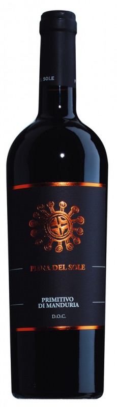 Primitivo di Manduria DOC, Rotwein, Piana del Sole - 0,75 l - Flasche Primitivo di Manduria DOC, Rotwein, Piana del Sole - 0,75 l - Flasche