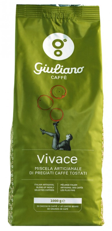 Vivace au grani, grains de café, Giuliano - 1,000 g - pack