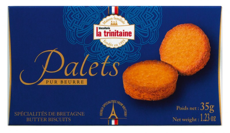 Palets pur beurre, Buttergebäck aus der Bretagne, La Trinitaine - 35 g - Packung