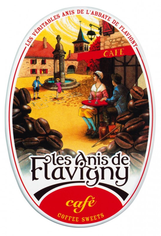 Bonbons Cafe, display, sweets with coffee, display, Les Anis de Flavigny - 12 x 50 g - display
