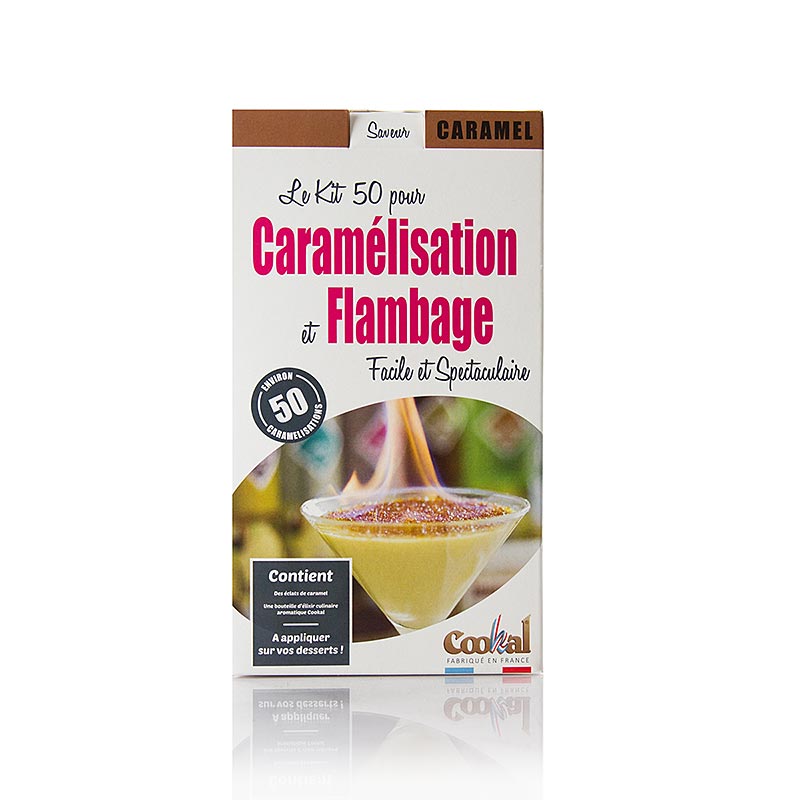 Creme Brulee Set Caramel, caramelize with flambe essence, 50 portions - 51 pieces - box Creme Brulee Set Caramel, caramelize with flambe essence, 50 portions - 51 pieces - box