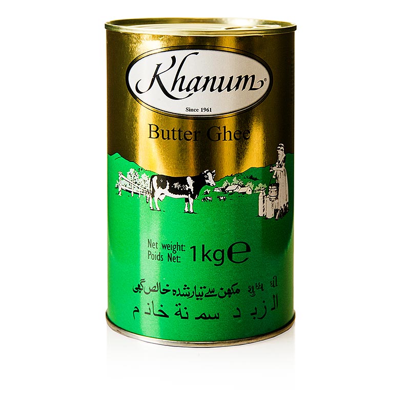 Butter Ghee - geklärte Butter, 99,8% Fett - 1 kg - Dose