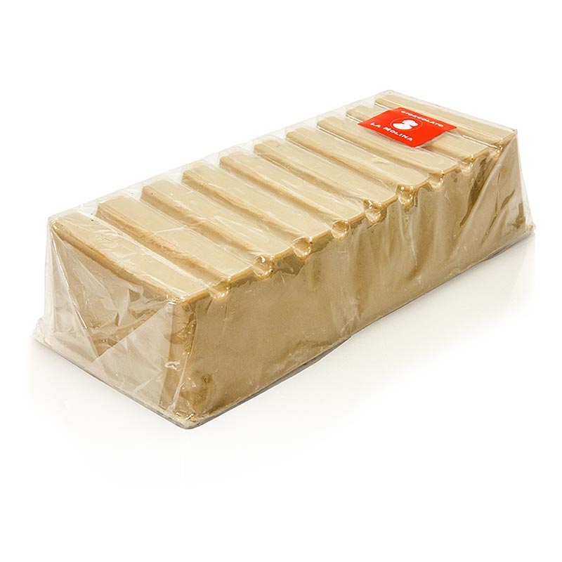 Schokoladen Gianduja Nougat, weiß, La Molina - 1 kg - Folie