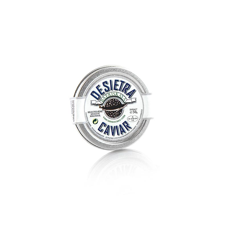 Caviar Desietra Baeriskaya (Acipenser baerii), aquaculture Allemagne - 50 grammes - peut