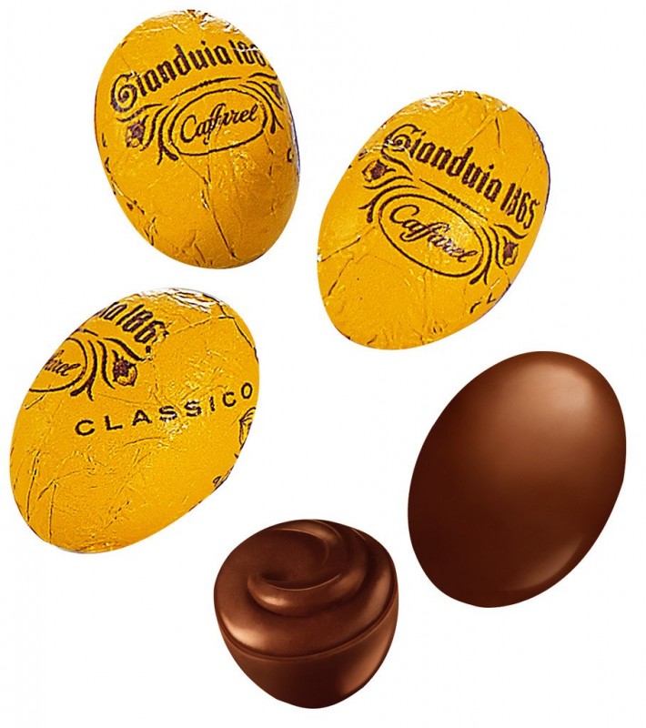 Gianduia Ovicini, Bulk, Schokoladen-Ostereier mit Nougatcremefüllung, lose, Caffarel - 1.000 g - kg Gianduia Ovicini, Bulk, Schokoladen-Ostereier mit Nougatcremefüllung, lose, Caffarel - 1.000 g - kg