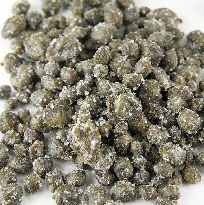 Kapern in Meersalz, trocken eingelegt, Italien, BIO-zertifiziert - 500 g - Beutel Kapern in Meersalz, trocken eingelegt, Italien, BIO-zertifiziert - 500 g - Beutel