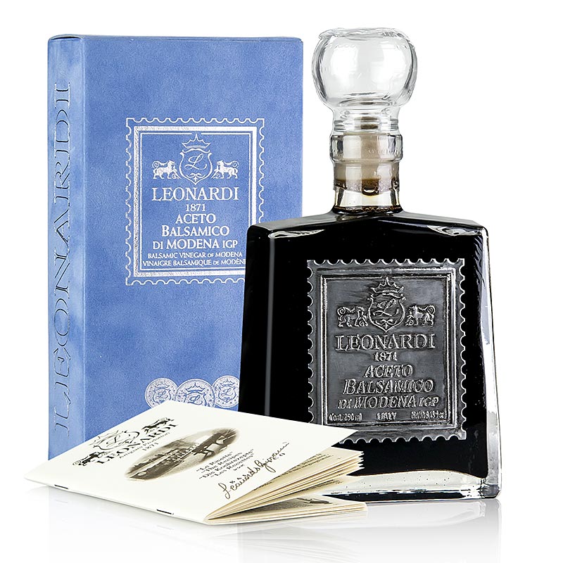Leonardi - Aceto Balsamico di Modena IGP / PGI, Velluto Blu, 6 jaar C0520 - 250 ml - fles Leonardi - Aceto Balsamico di Modena IGP / PGI, Velluto Blu, 6 jaar C0520 - 250 ml - fles