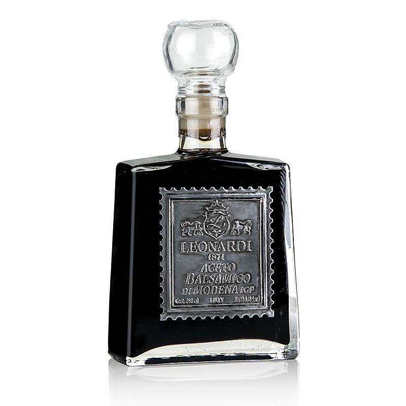 Leonardi - Aceto Balsamico di Modena IGP / PGI, Velluto Blu, 6 jaar C0520 - 250 ml - fles Leonardi - Aceto Balsamico di Modena IGP / PGI, Velluto Blu, 6 jaar C0520 - 250 ml - fles