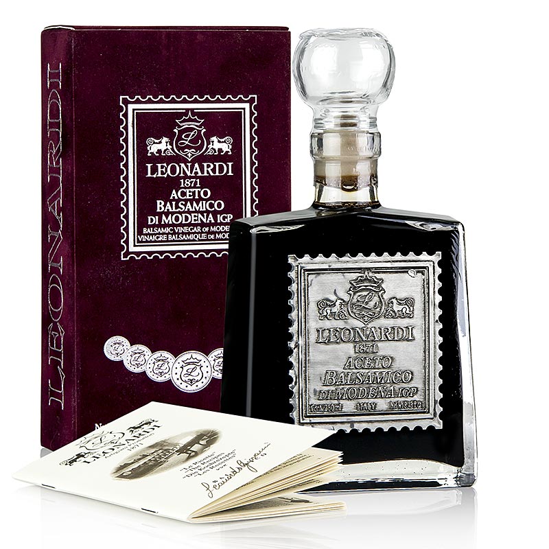 Leonardi - Aceto Balsamico IGP, Velluto Bordeaux, 15 jaar C0528 - 250 ml - fles Leonardi - Aceto Balsamico IGP, Velluto Bordeaux, 15 jaar C0528 - 250 ml - fles