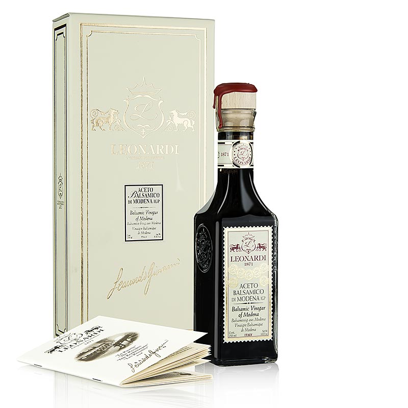 Leonardi - Aceto Balsamico di Modena IGP/BGA, Francobollo, 15 jaar L196 - 250 ml - fles Leonardi - Aceto Balsamico di Modena IGP/BGA, Francobollo, 15 jaar L196 - 250 ml - fles