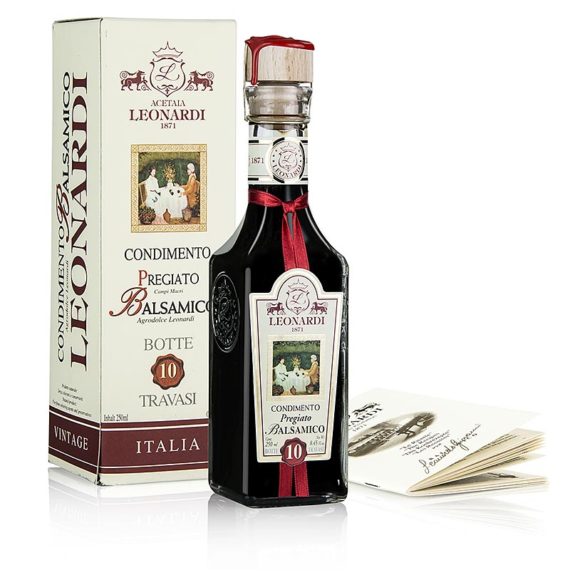 Leonardi - Condiment Balsamic, Pregiato, 10 år L108 - 250 ml - flaske Leonardi - Condiment Balsamic, Pregiato, 10 år L108 - 250 ml - flaske