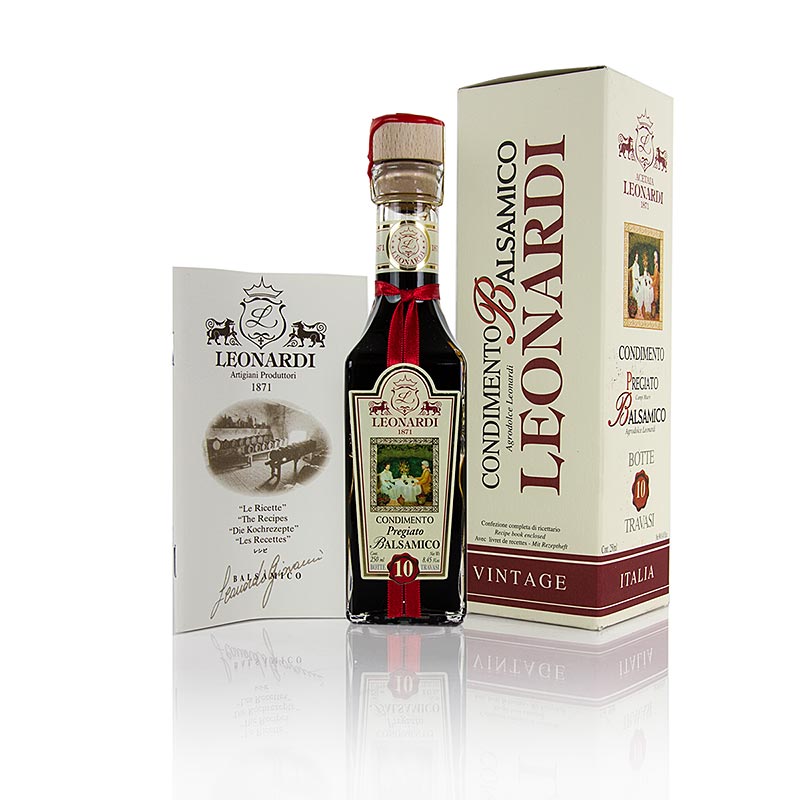 Leonardi - Kruiderij Balsamico, Pregiato, 10 jaar L108 - 250 ml - fles
