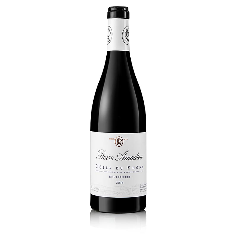 2015er Cotes du Rhone Roulepierre, trocken, 13,5% vol., Pierre Amadieu - 750 ml - Flasche 2015er Cotes du Rhone Roulepierre, trocken, 13,5% vol., Pierre Amadieu - 750 ml - Flasche