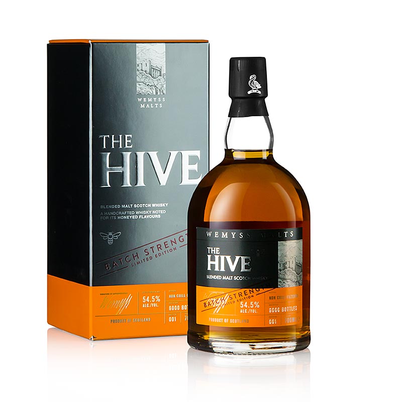 Mélange de whisky de malt Wemyss, La ruche, Force du baril, 54,5% vol., Écosse - 700 ml - bouteille