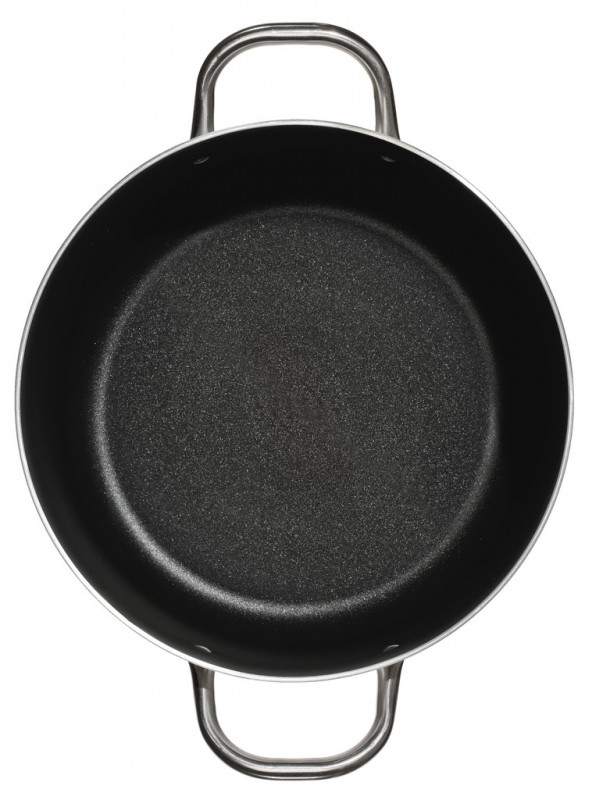 Kerastone-Beschichtung, Edehlstahlgriff, Aluminium-Topf mit 2 Griffen 18,5 cm hoch Ø 32, Ballarini - 32 cm - Stück Kerastone-Beschichtung, Edehlstahlgriff, Aluminium-Topf mit 2 Griffen 18,5 cm hoch Ø 32, Ballarini - 32 cm - Stück