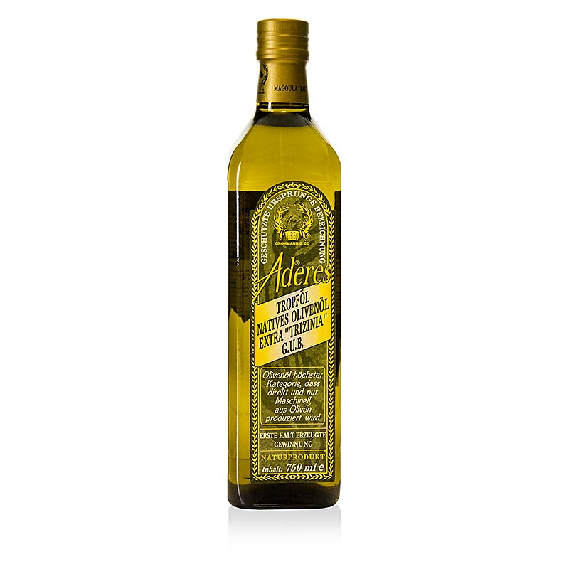 Huile d`olive extra vierge, huile goutte a goutte Aderes, Peloponnese - 750 ml - Bouteille