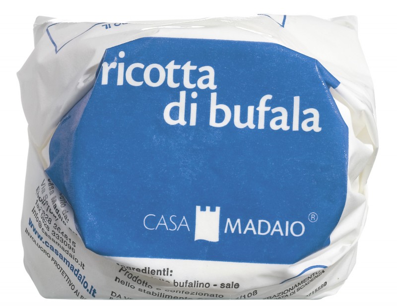 Frisk ost af bøffelmælk, Teneri, Casa Madaio - 300 g - stykke