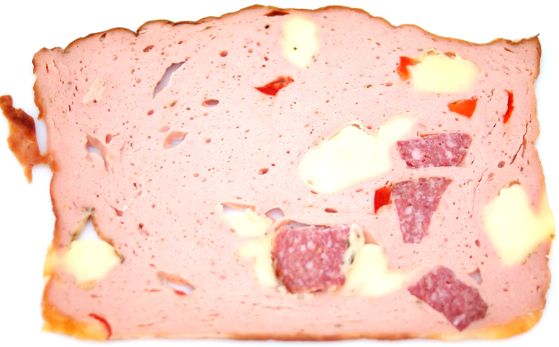 Pizzaleberkäse geschnitten, Landmetzgerei Heinrichs - pro 100 g - Vakuumverpackung Pizzaleberkäse geschnitten, Landmetzgerei Heinrichs - pro 100 g - Vakuumverpackung