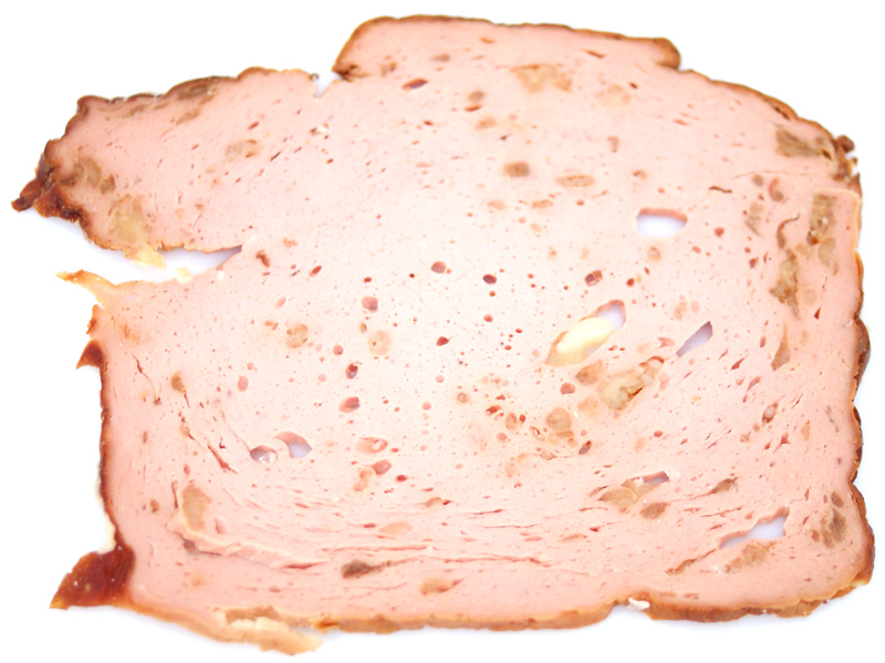 Röstzwiebelleberkäse geschnitten, Landmetzgerei Heinrichs - pro 100 g - Vakuumverpackung Röstzwiebelleberkäse geschnitten, Landmetzgerei Heinrichs - pro 100 g - Vakuumverpackung