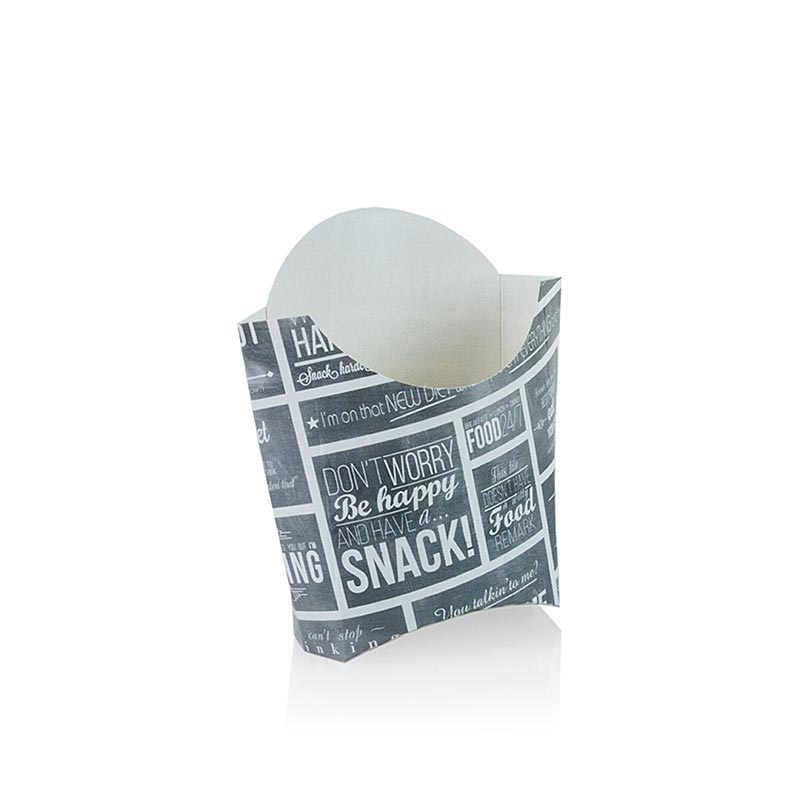 Disposable Pommes-Schütte, 94/84 x 41/35 x 99/135 mm, cardboard, chalk concept - 400 St - carton