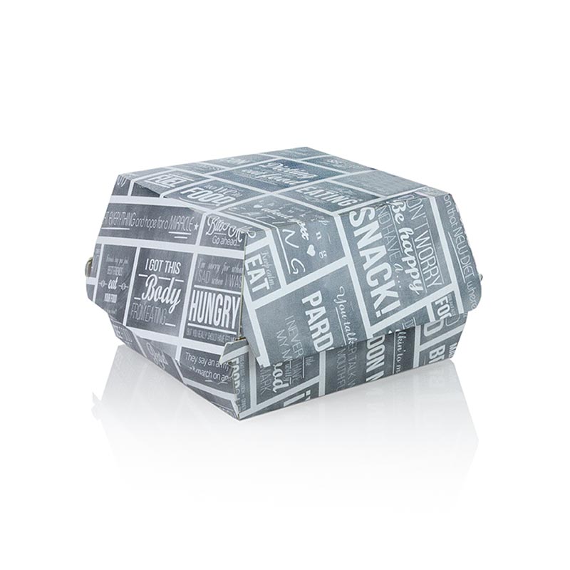 Boite a hamburger jetable - taille L, 120 x 120 x 100 mm, carton, motif craie - 400 St - carton