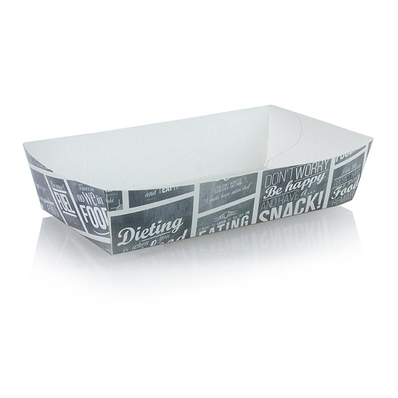 Disposable French fries dish XL, 155 x 85 x 38 mm, cardboard, chalk concept - 300 St - carton