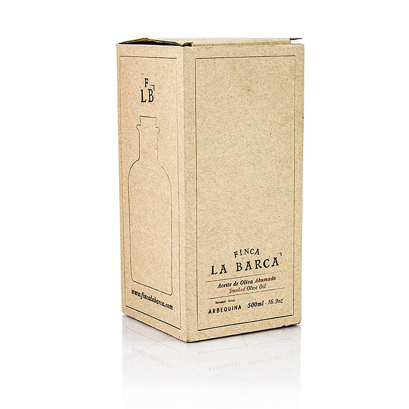 Smoked olive oil, 100% Arbequina, Finca La Barca (gift box) - 500 ml - box