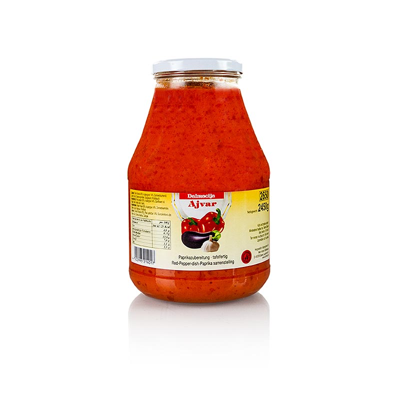 Ajvar, peber krydderier sauce - 2,45 kg - glas