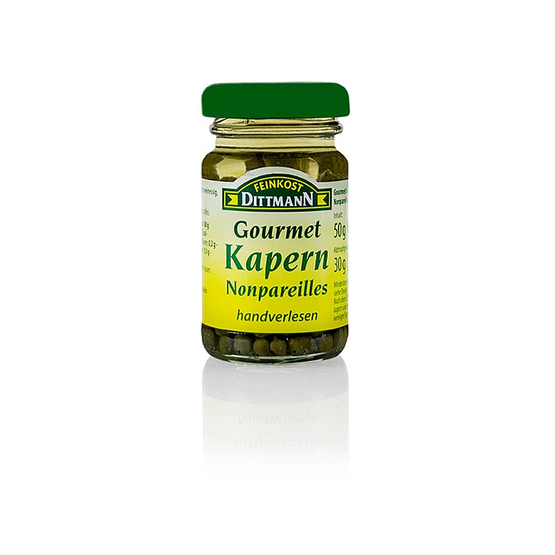 Capers Nonpareilles, Ø 4-7mm, Dittmann - 50 g - glas
