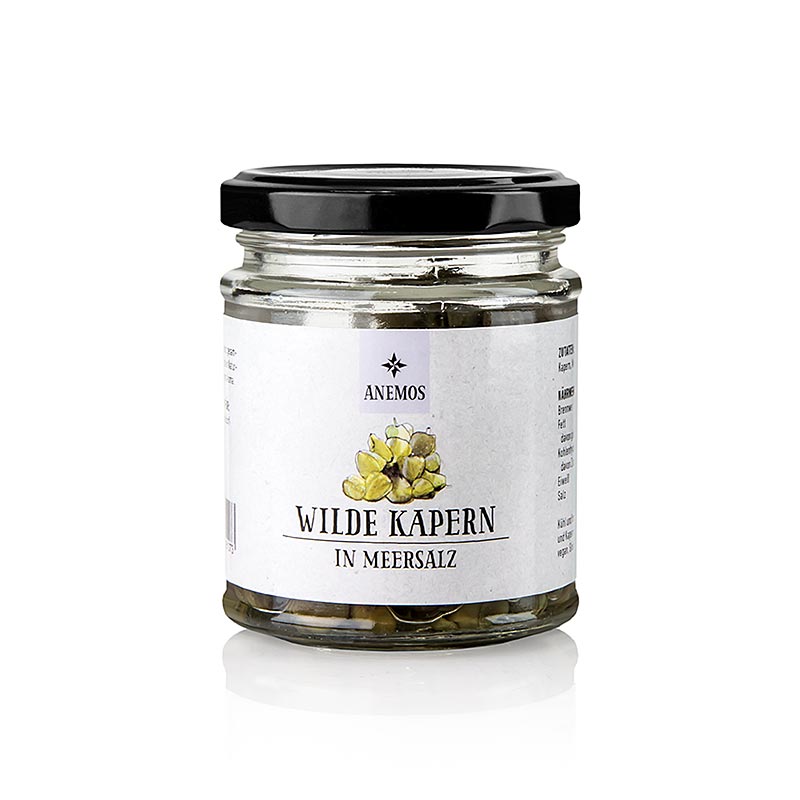 Wild capers, in sea salt, anemos - 100 g - Glass