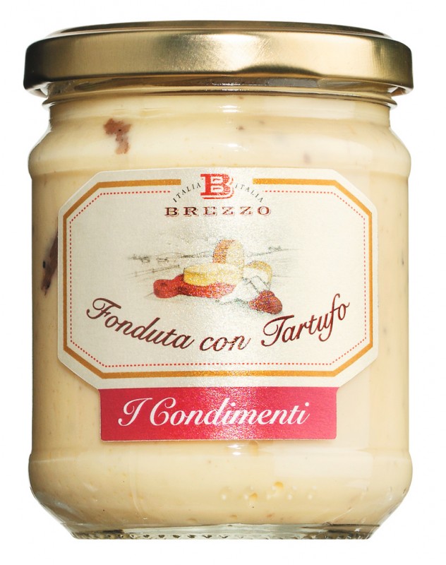 Fonduta con tartufo, cheese cream with white truffles, Apicoltura Brezzo - 190 g - Glass