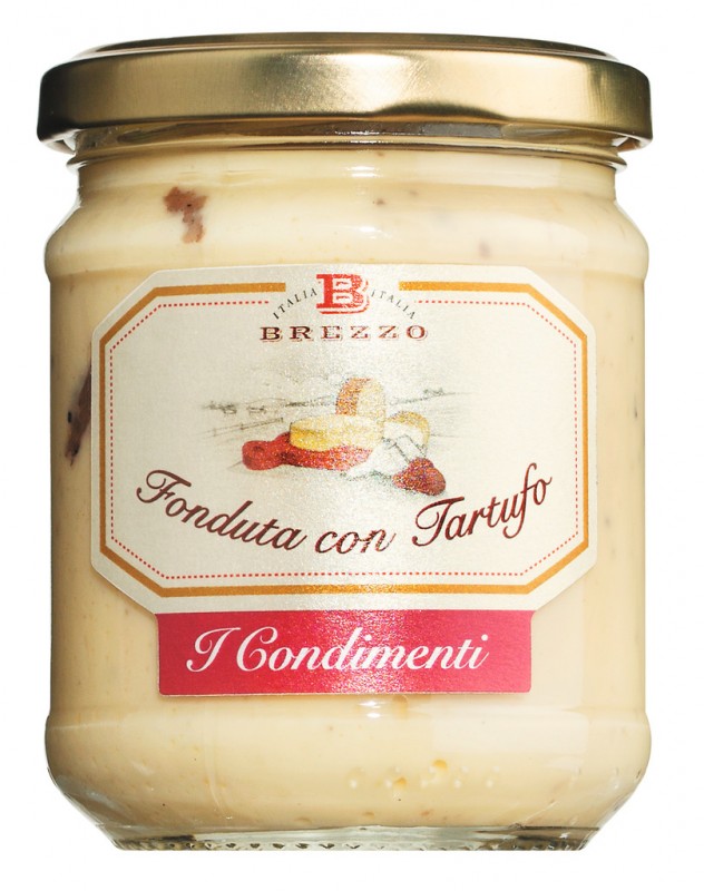 Fonduta con tartufo, crème de fromage aux truffes blanches, Apicoltura Brezzo - 190 g - verre
