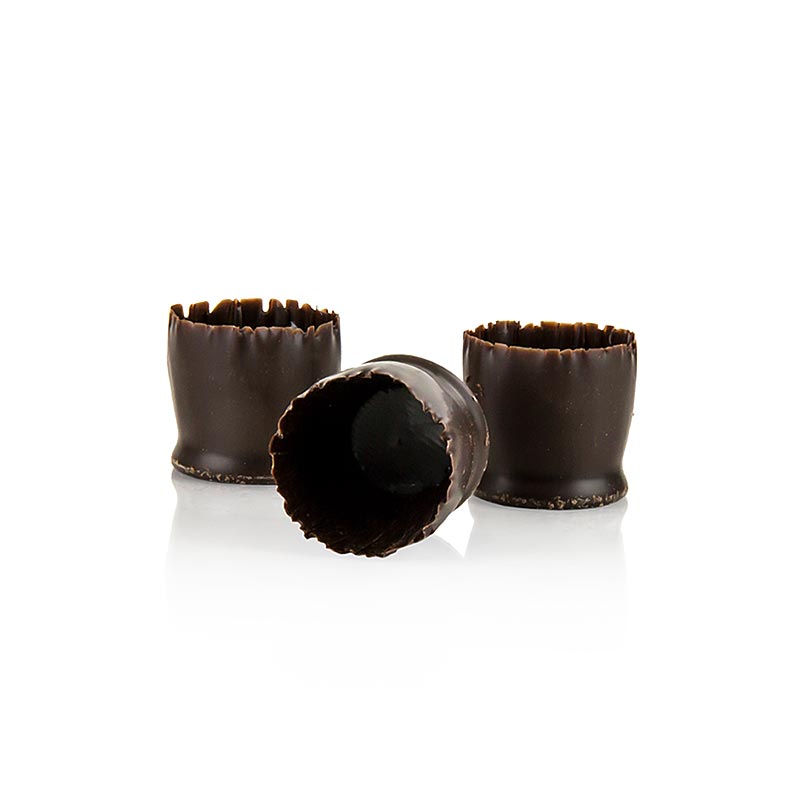 Chokoladeform - Snobinetter, mørk chokolade, Ø 23-27 mm, 26 mm høj, Mona Lisa - 430 g, 90 stk - karton Chokoladeform - Snobinetter, mørk chokolade, Ø 23-27 mm, 26 mm høj, Mona Lisa - 430 g, 90 stk - karton