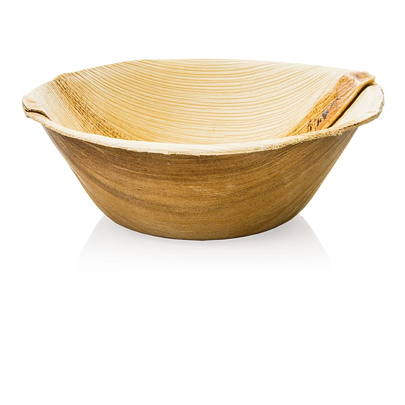 Assiette jetable en feuille de palmier, ronde, Ø 15,5 cm environ, profonde, 100% compostable - 25 St - sac