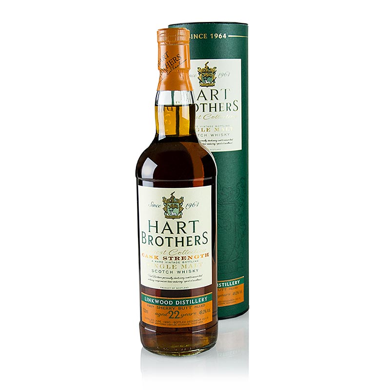 Single Malt Whiskey Linkwood 1990 Hart Brothers, 22 J., 49.3% vol., Speyside - 700 ml - bottle Single Malt Whiskey Linkwood 1990 Hart Brothers, 22 J., 49.3% vol., Speyside - 700 ml - bottle