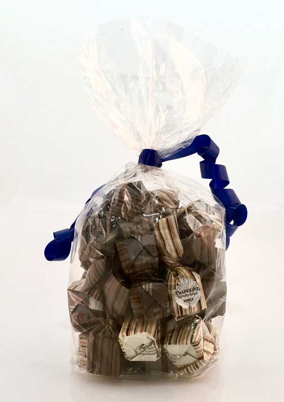 Truffes au chocolat Mini d'Alba Tartuflanghe Tartufo Dolce di un 7g, 14x et 14x BIANCO NERO noir blanc mixtes dans des sacs de papier avec le ruban - 196 g - Sachet plastique