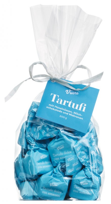 Tartufi dolci con amaretti, sacchetto, Schokoladentrüffel mit Makronen, Beutel, Viani - 200 g - Btl