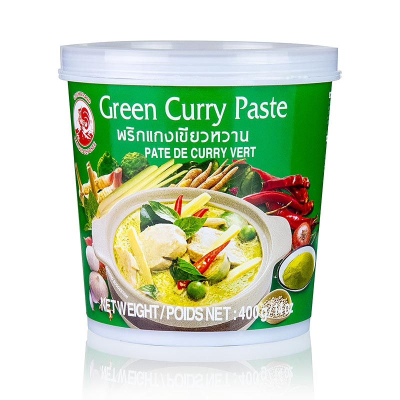 Curry Paste, grün, Cock Brand - 400 g - Becher