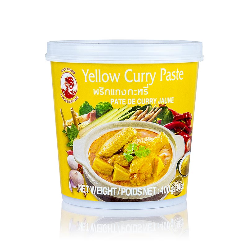 Pate de curry, jaune, marque de coq - 400g - Tasse