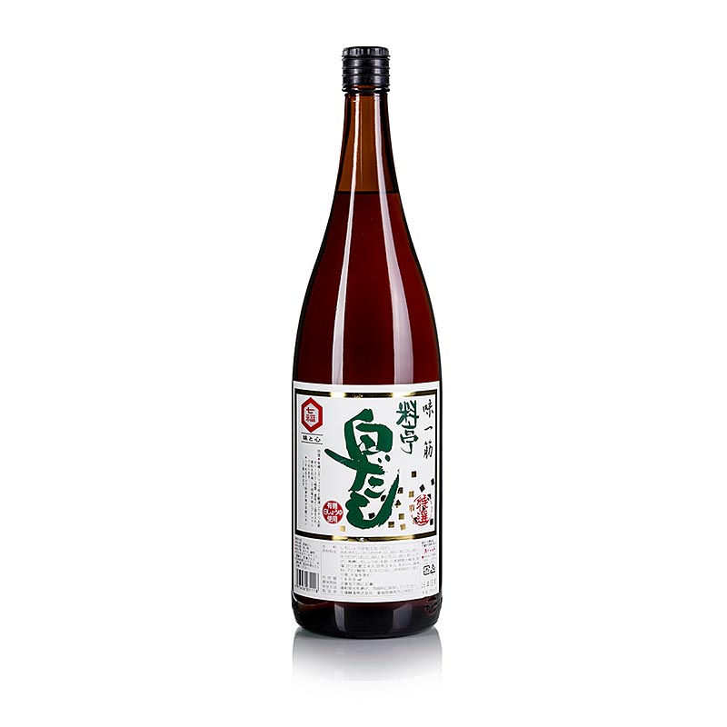 Shirodashi, flüssiges Würzmittel mit Algen, Pilzen & Bonito, Shichifuku - 1,8 l - Glas Shirodashi, flüssiges Würzmittel mit Algen, Pilzen & Bonito, Shichifuku - 1,8 l - Glas