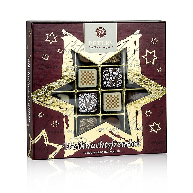 Weihnachts Pralinen - Weihnachtsfreuden, ohne Alkohol, Peters - 200 g - Schachtel Weihnachts Pralinen - Weihnachtsfreuden, ohne Alkohol, Peters - 200 g - Schachtel