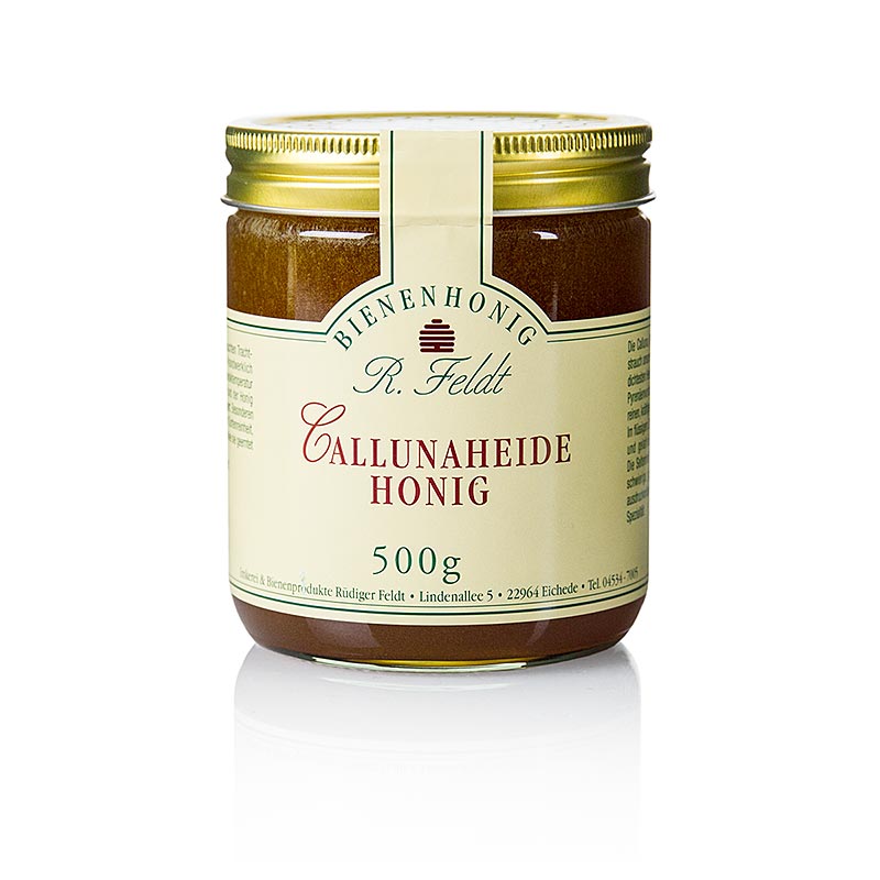 Callunaheide-Honig, rotbraun, cremig, kräftiges Aroma Imkerei Feldt - 500 g - Glas