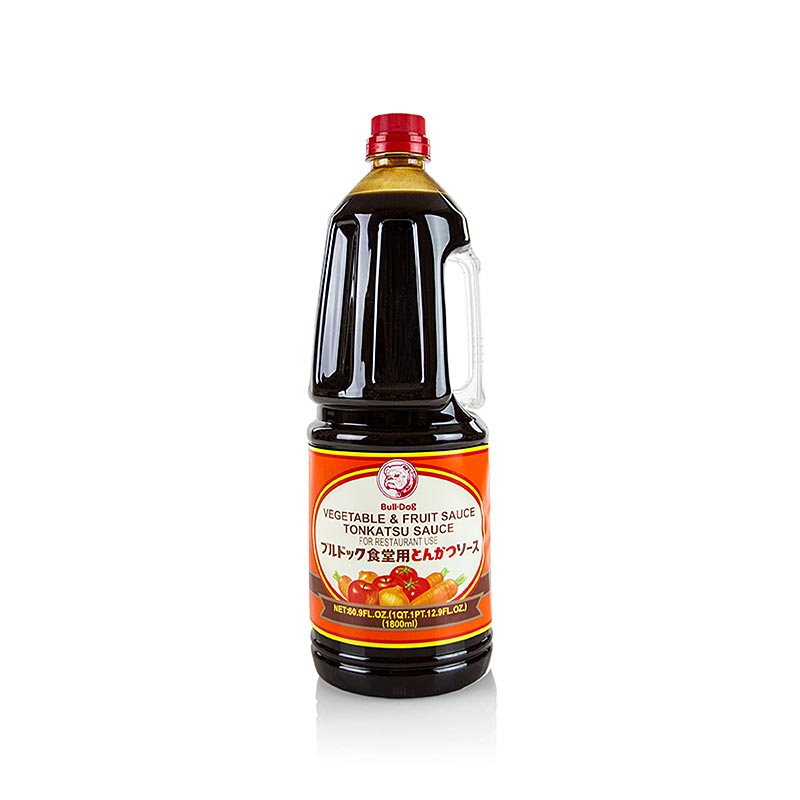 Tonkatsu sauce, kryddersauce, genetisk modificerede ingredienser, bulldog - 1,8 l - PE flaske